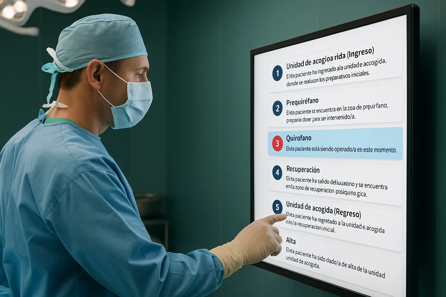 Imagen de una vista de la aplicación de Inphocare de Estructure medical