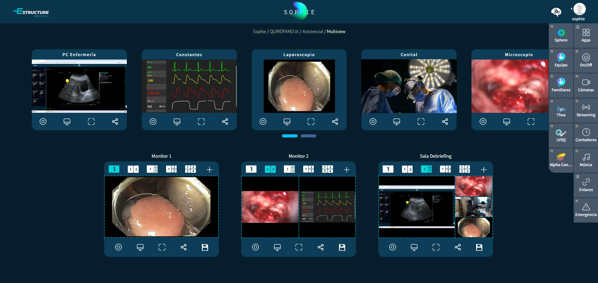  Sophie integra, comunica, evoluciona, aprende y documenta todo en una única plataforma preparada para el presente y futuro de la inteligencia artificial quirúrgica.